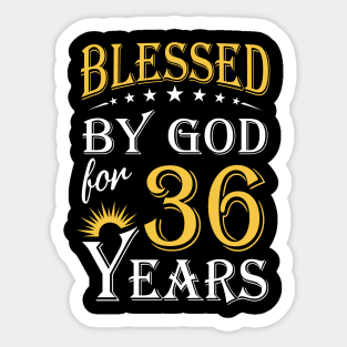 Blessed By God For 35 Years 35th Birthday Sticker